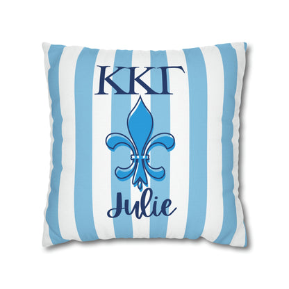 Kappa Kappa Gamma Personalized Fleur Dis Lis Pillow Cover - Ivy Society