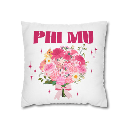 Phi Mu Bouquet Pillow Cover - Ivy Society