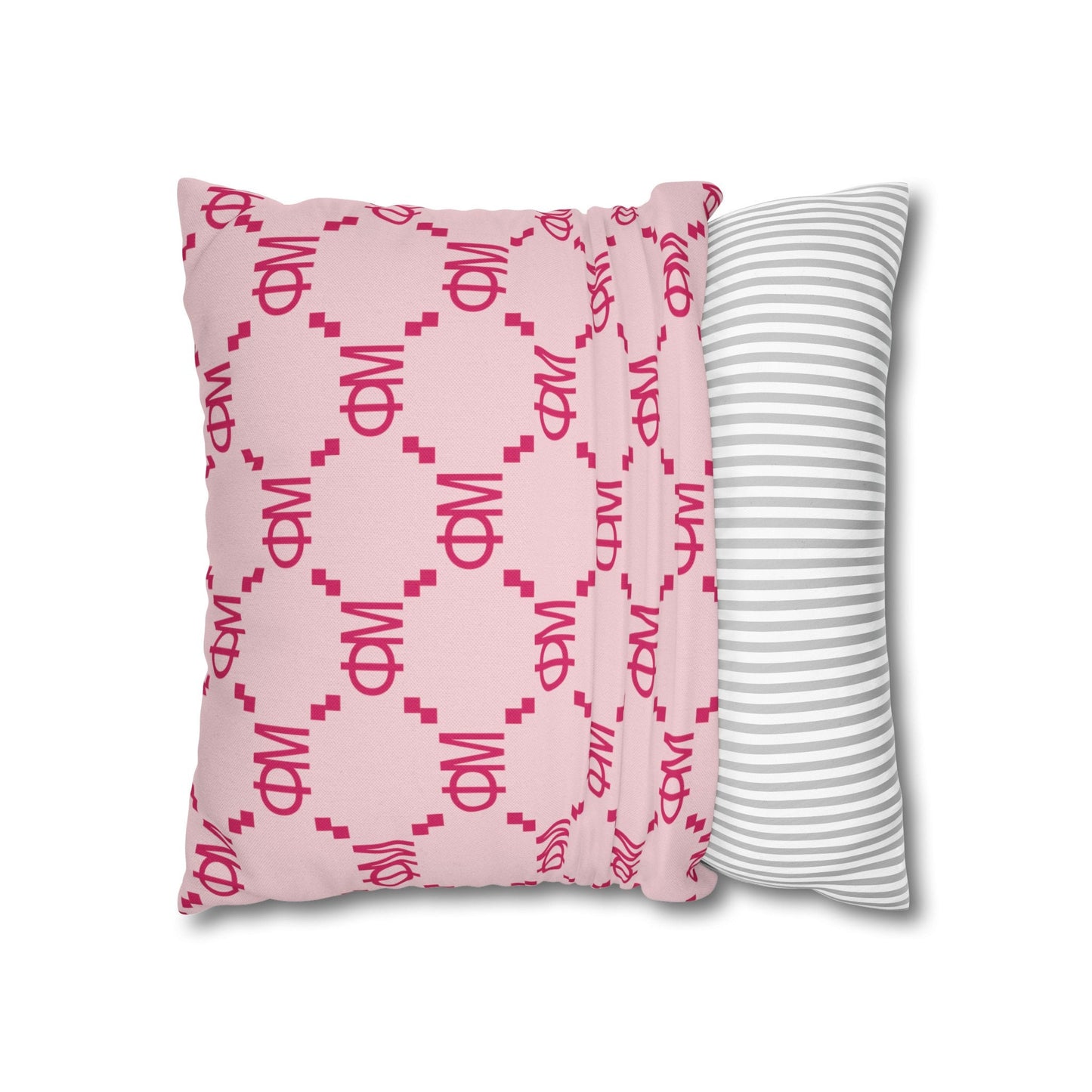 Phi Mu Pink Lion Throw Pillow Cover - Ivy Society