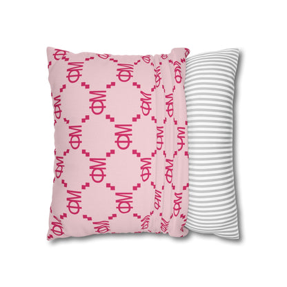 Phi Mu Pink Lion Throw Pillow Cover - Ivy Society