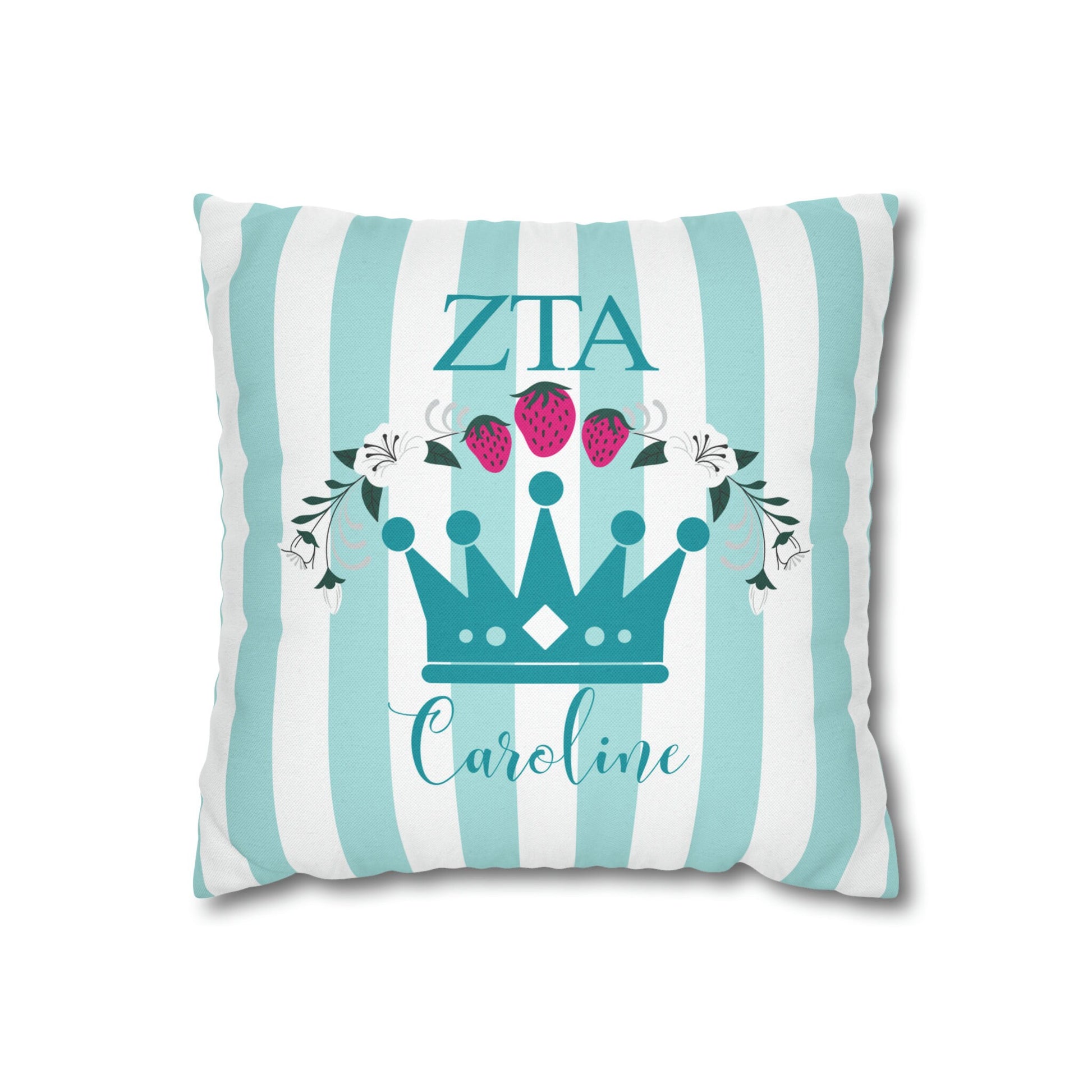 Zeta Tau Alpha Personalized Crown Pillow Cover - Ivy Society