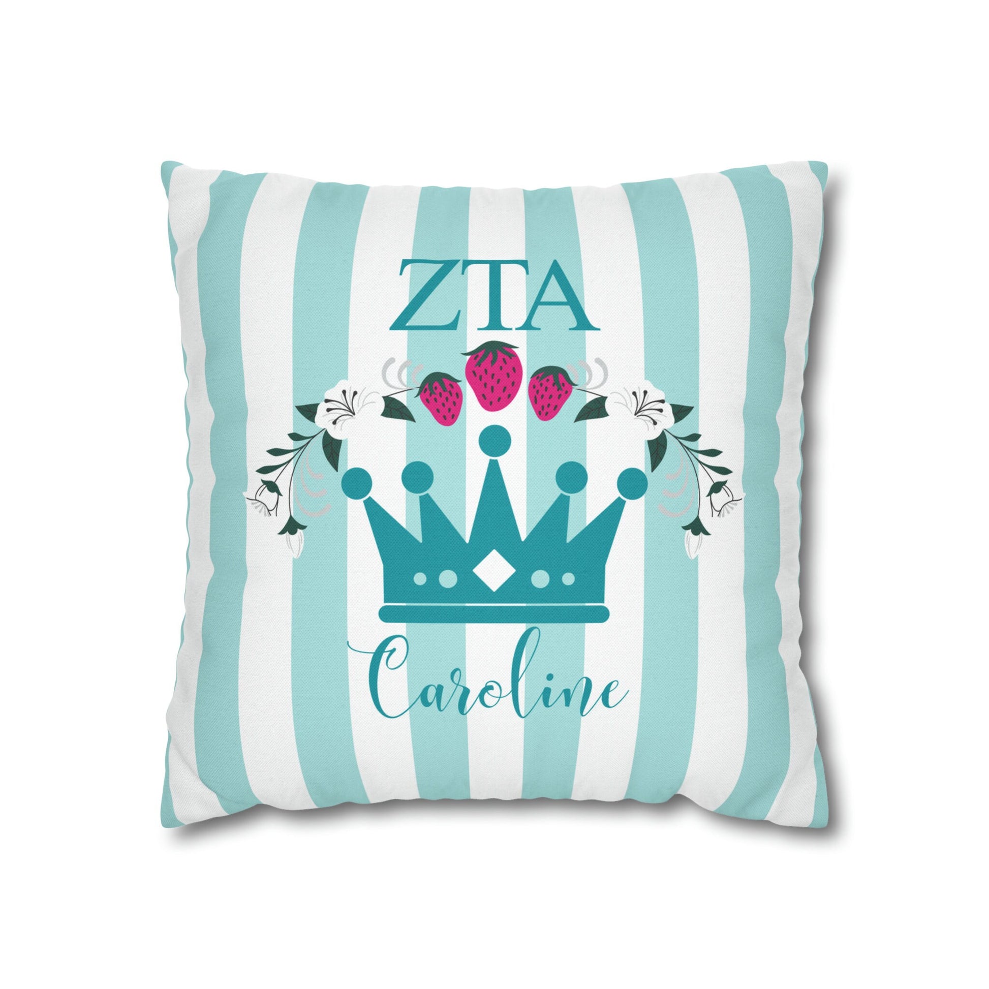 Zeta Tau Alpha Personalized Crown Pillow Cover - Ivy Society