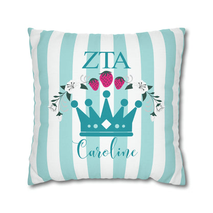 Zeta Tau Alpha Personalized Crown Pillow Cover - Ivy Society