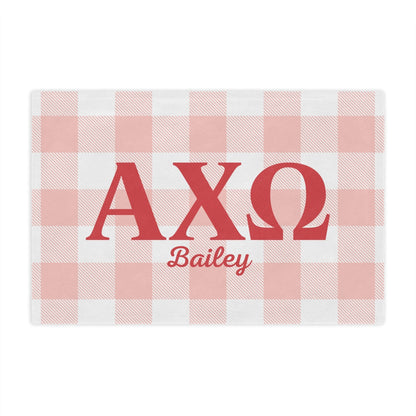 Alpha Chi Omega Personalized Checkered Blanket - Ivy Society