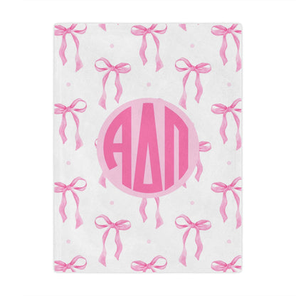 Alpha Delta Pi Pink Bow Blanket - Ivy Society