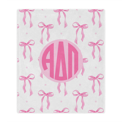 Alpha Delta Pi Pink Bow Blanket - Ivy Society