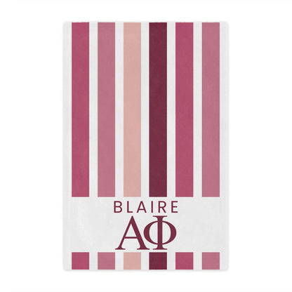 Alpha Phi Personalized Stripe Blanket - Ivy Society