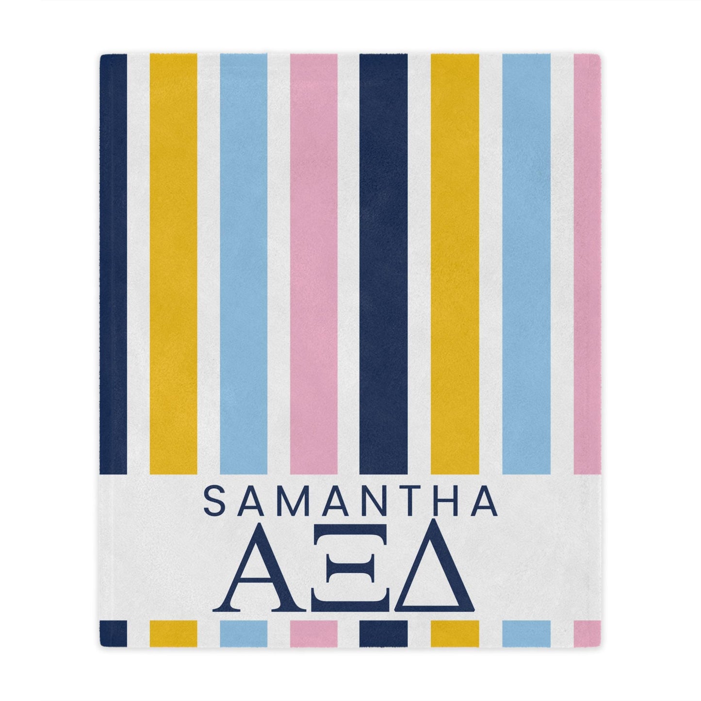 Alpha Xi Delta Personalized Stripe Blanket - Ivy Society