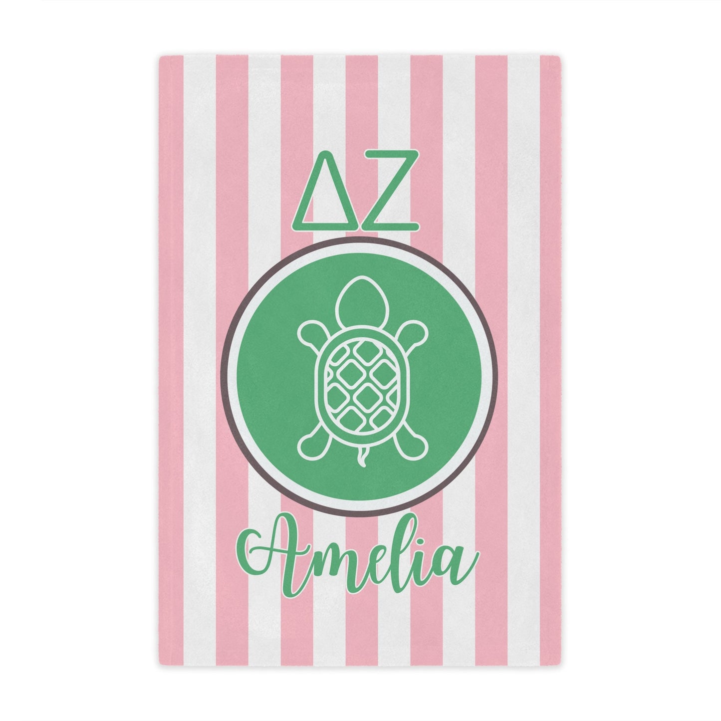 Delta Zeta Personalized Turtle Stripe Blanket - Ivy Society