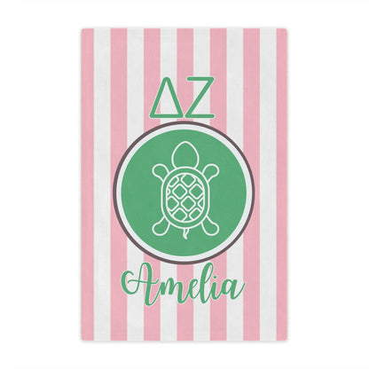 Delta Zeta Personalized Turtle Stripe Blanket - Ivy Society