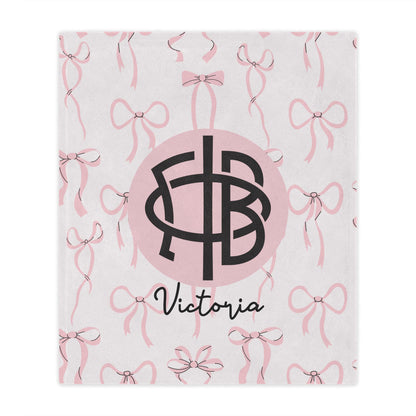 Gamma Phi Beta Personalized Bow Blanket - Ivy Society