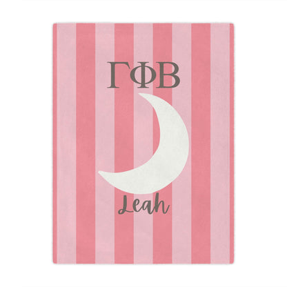 Gamma Phi Beta Personalized Moon Stripe Blanket - Ivy Society