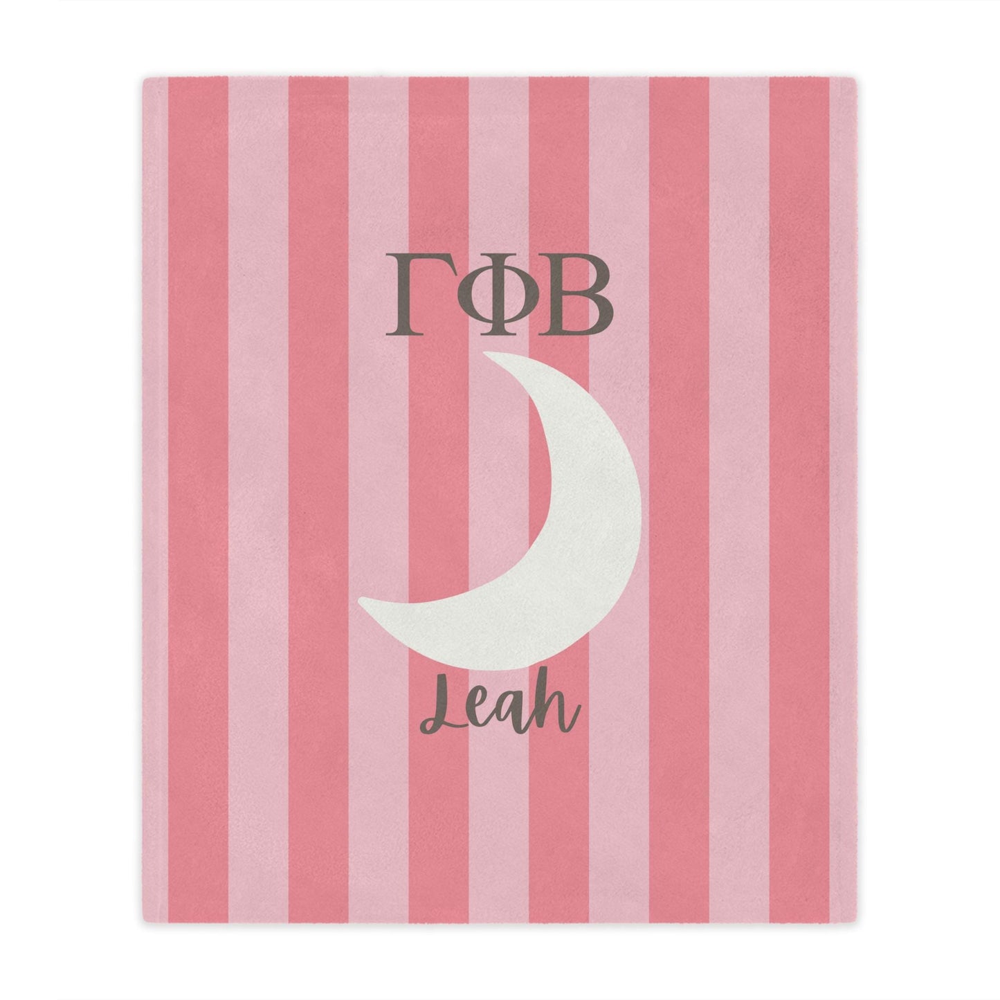 Gamma Phi Beta Personalized Moon Stripe Blanket - Ivy Society