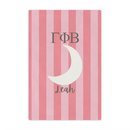 Gamma Phi Beta Personalized Moon Stripe Blanket - Ivy Society