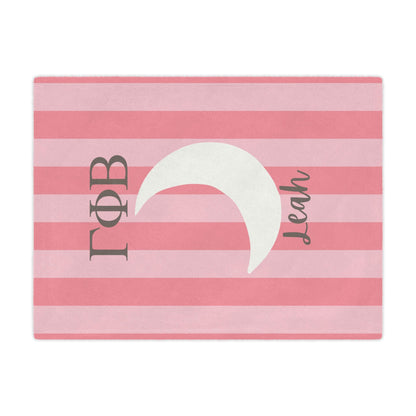 Gamma Phi Beta Personalized Moon Stripe Blanket - Ivy Society