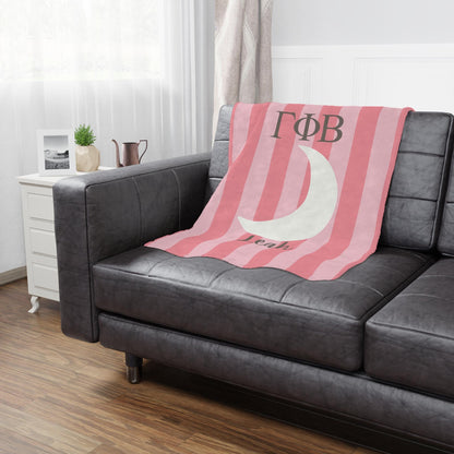Gamma Phi Beta Personalized Moon Stripe Blanket - Ivy Society