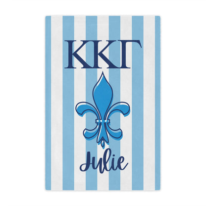 Kappa Kappa Gamma Personalized Fleur Dis Lis Stripe Blanket - Ivy Society