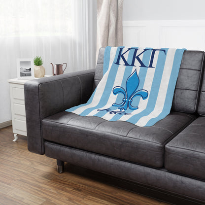 Kappa Kappa Gamma Personalized Fleur Dis Lis Stripe Blanket - Ivy Society