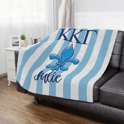 Kappa Kappa Gamma Personalized Fleur Dis Lis Stripe Blanket - Ivy Society