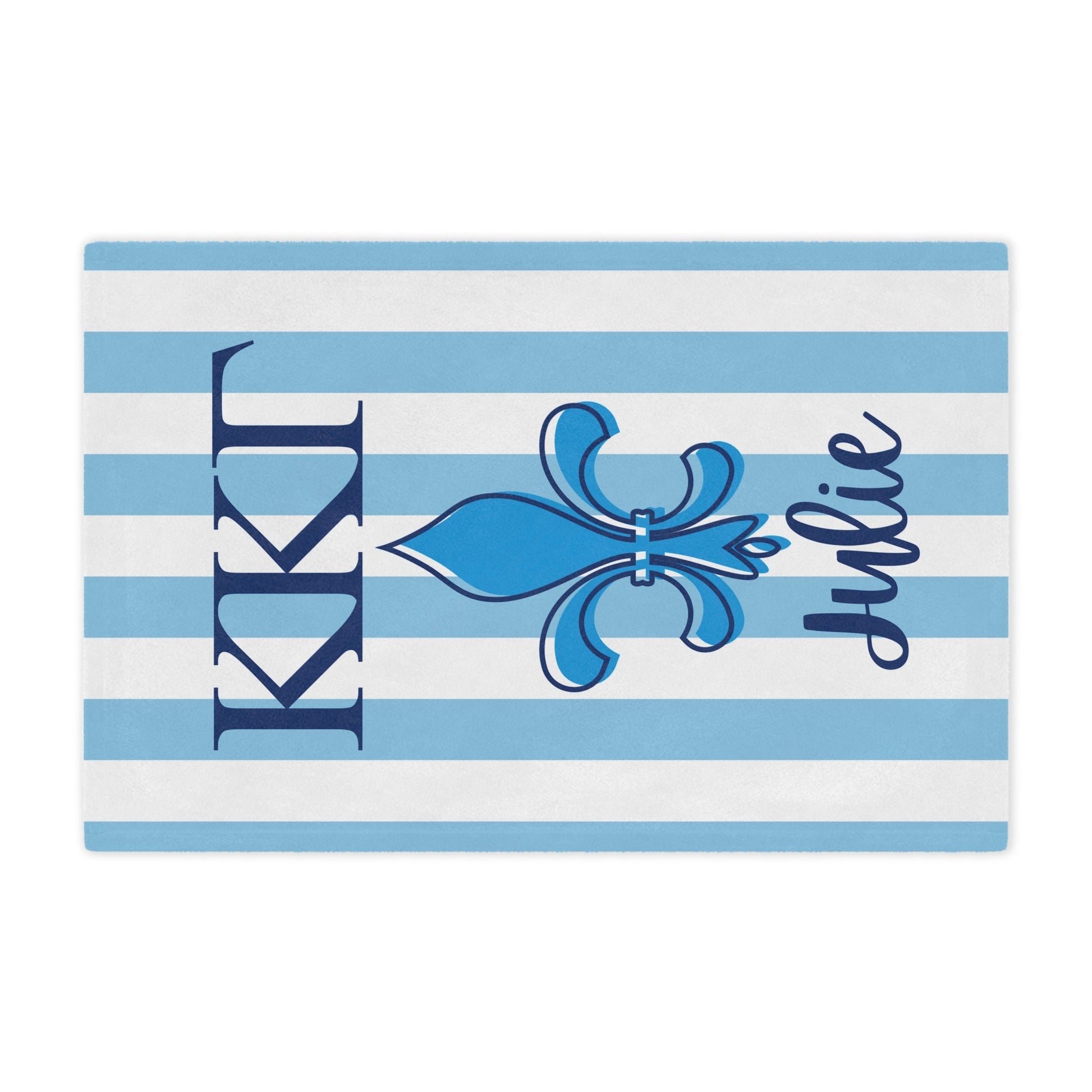 Kappa Kappa Gamma Personalized Fleur Dis Lis Stripe Blanket - Ivy Society