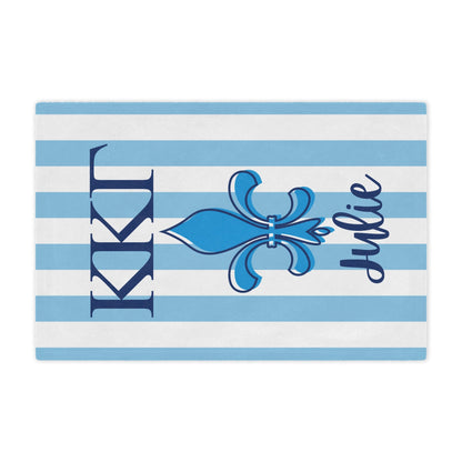 Kappa Kappa Gamma Personalized Fleur Dis Lis Stripe Blanket - Ivy Society