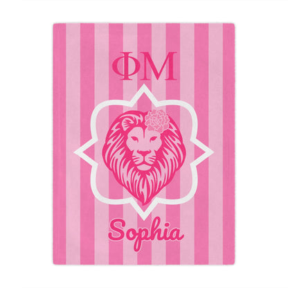 Phi Mu Personalized Quatrefoil Blanket - Ivy Society