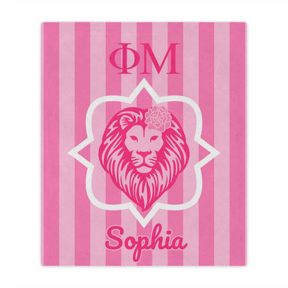 Phi Mu Personalized Quatrefoil Blanket - Ivy Society