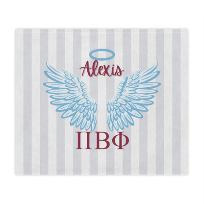 Pi Beta Phi Personalized Blue Angel Wings Blanket - Ivy Society
