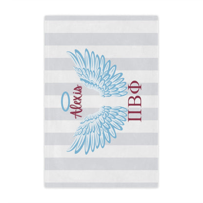 Pi Beta Phi Personalized Blue Angel Wings Blanket - Ivy Society