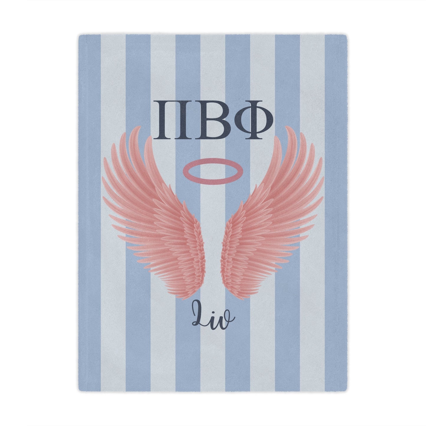 Pi Beta Phi Personalized Pink Angel Wings Blanket - Ivy Society