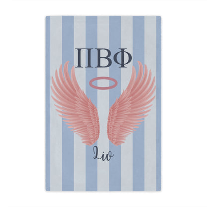Pi Beta Phi Personalized Pink Angel Wings Blanket - Ivy Society