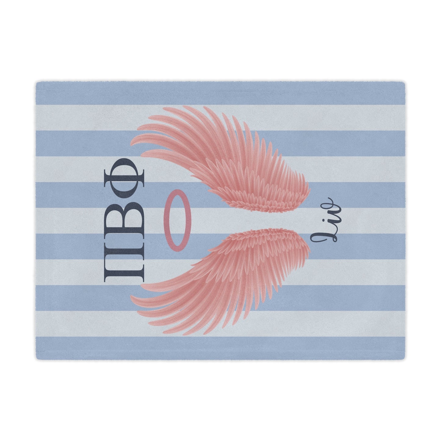 Pi Beta Phi Personalized Pink Angel Wings Blanket - Ivy Society