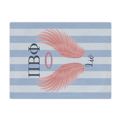 Pi Beta Phi Personalized Pink Angel Wings Blanket - Ivy Society