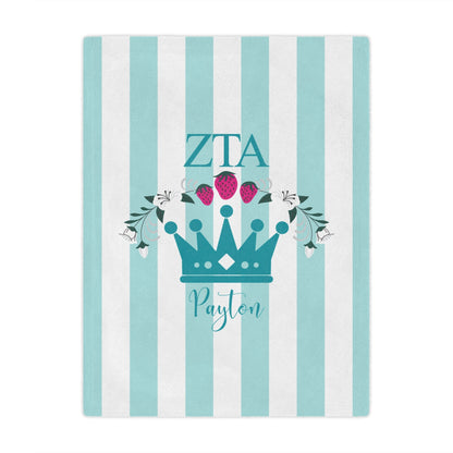 Zeta Tau Alpha Personalized Crown Blanket - Ivy Society