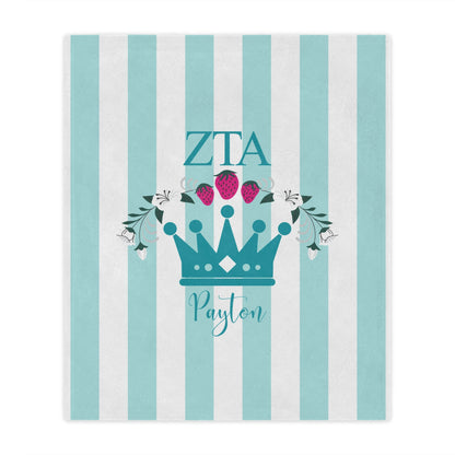 Zeta Tau Alpha Personalized Crown Blanket - Ivy Society