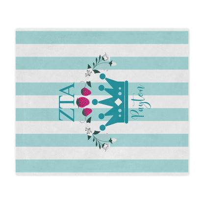 Zeta Tau Alpha Personalized Crown Blanket - Ivy Society