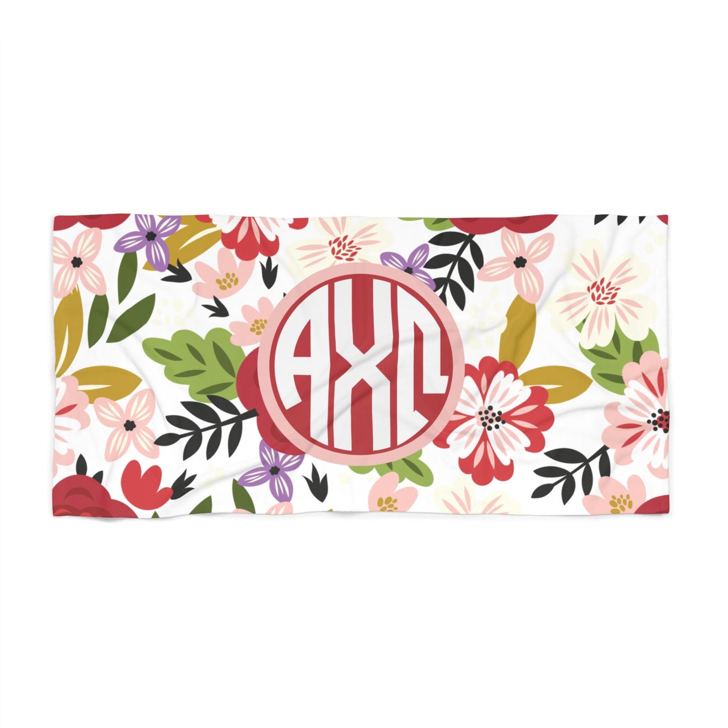Alpha Chi Omega Floral Beach Towel - Ivy Society