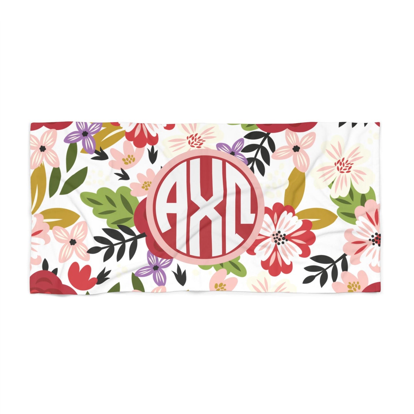 Alpha Chi Omega Floral Beach Towel - Ivy Society