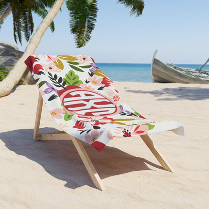 Alpha Chi Omega Floral Beach Towel - Ivy Society