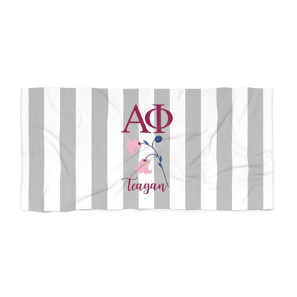 Alpha Phi Personalized Lily Beach Towel - Ivy Society