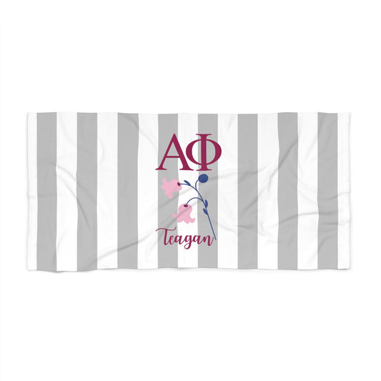 Alpha Phi Personalized Lily Beach Towel - Ivy Society