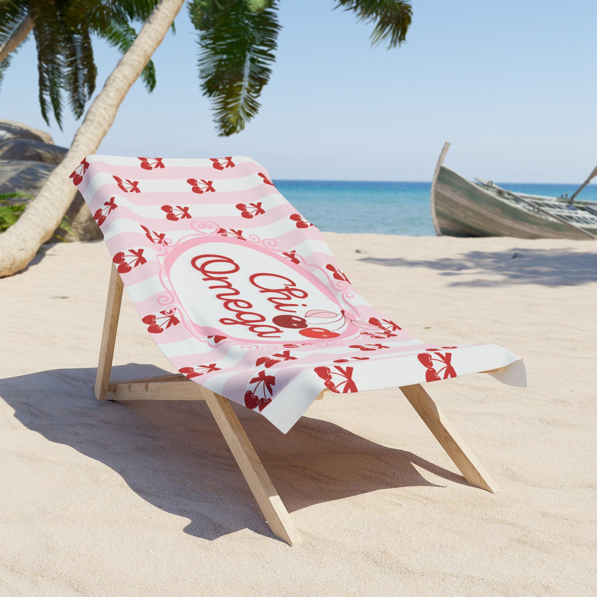 Chi Omega Cherry Beach Towel - Ivy Society
