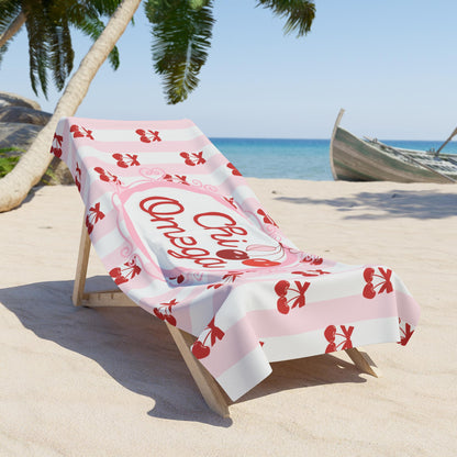 Chi Omega Cherry Beach Towel - Ivy Society