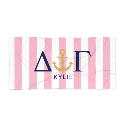 Delta Gamma Personalized Anchor Beach Towel - Ivy Society