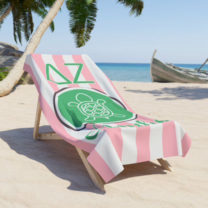 Delta Zeta Turtle Personalized Beach Towel - Ivy Society