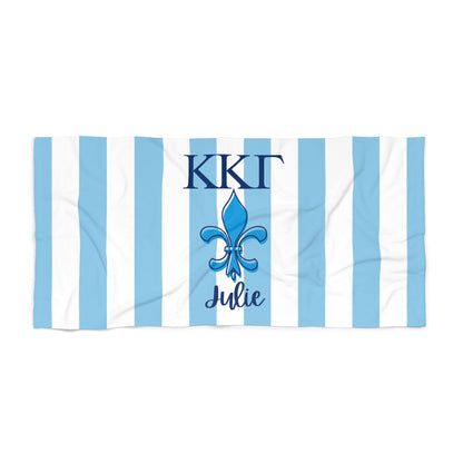 Kappa Kappa Gamma Personalized Striped Beach Towel - Ivy Society