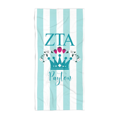 Personalized Zeta Tau Alpha Beach Towel - Ivy Society