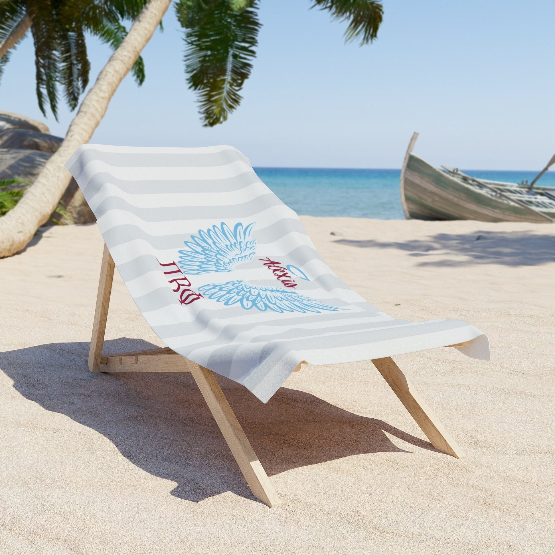 Pi Beta Phi Personalized Angel Wing Beach Towel - Ivy Society