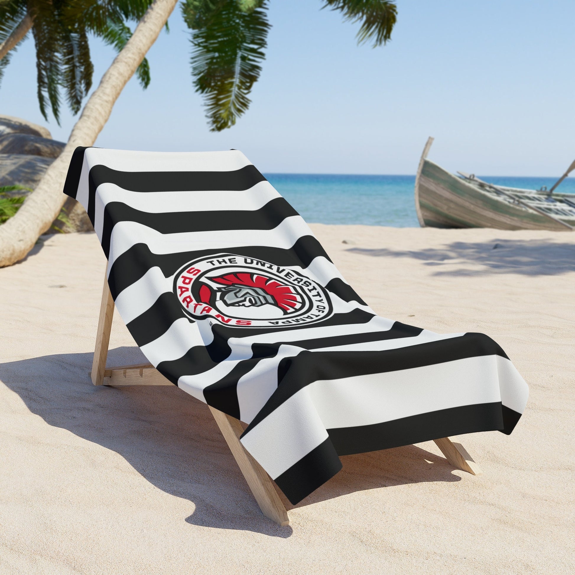 University of Tampa Striped Spartan Beach Towel - Ivy Society