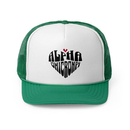 Alpha Omicron Pi Heart Trucker Hat - Ivy Society